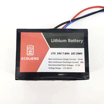 Συσκευή μπαταρίας ECOLTO-T2407 LTO 24V 7,8Ah Lithium Titanate LTO μπαταρία