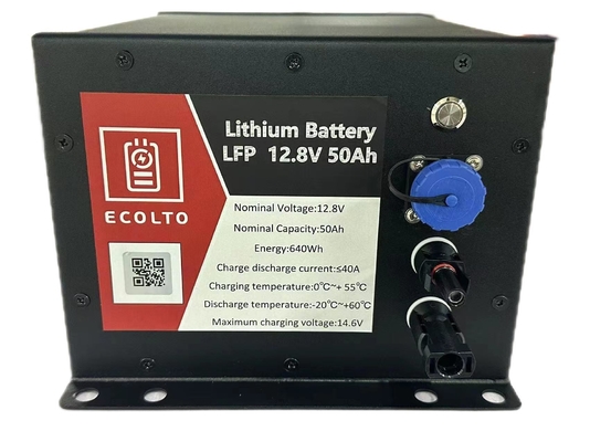 640Wh Ηλιακή μπαταρία 12V 50Ah LiFePO4 μπαταρία Ενσωματωμένο BMS και MPPT