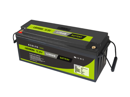 12V 200Ah LiFePO4 μπαταρία λιθίου ελαφρύ βάρος υψηλής θερμοκρασίας